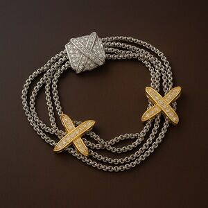 Elegant Silver and Gold Bracelet